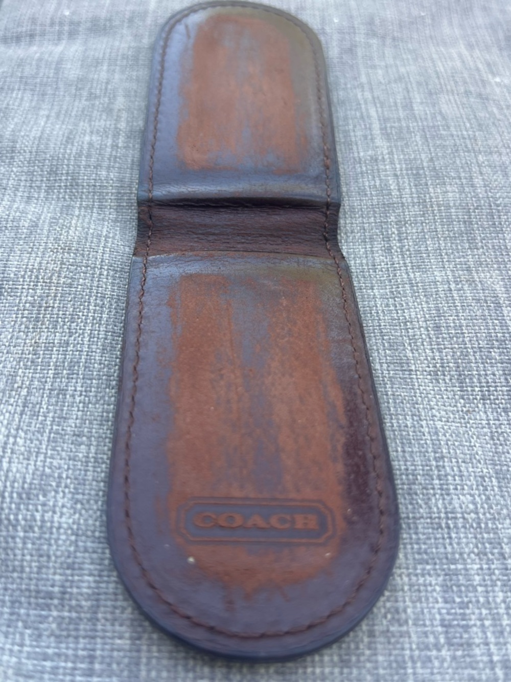 Coach Dark Brown Leather Money Clip - Picture 2 of 4